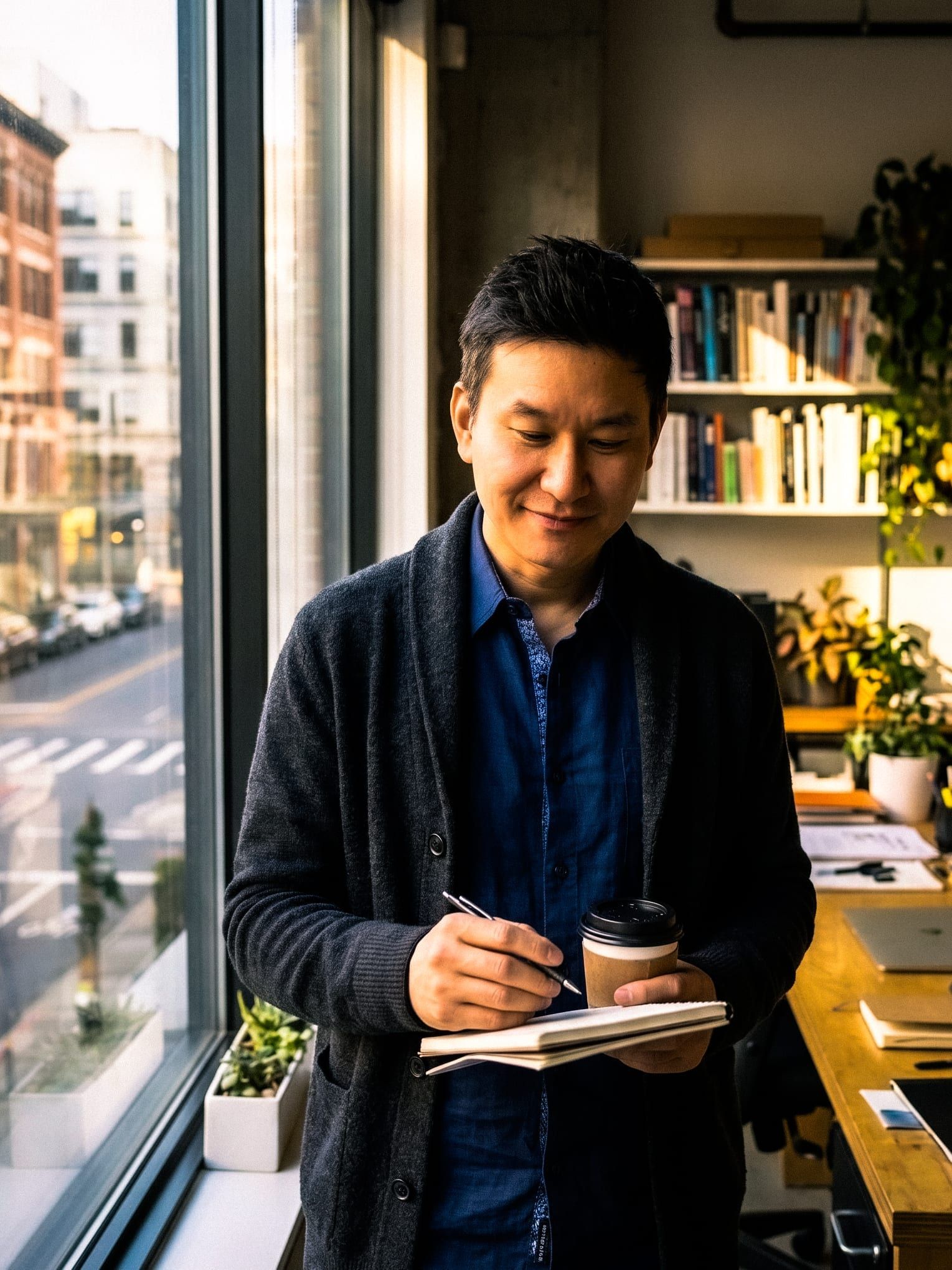 Jason Suen, founder of SUEN.AI — environmental portrait in natural window light